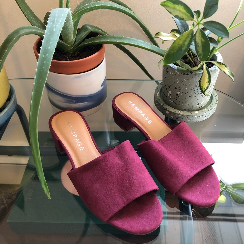 Rampage Maroon Heeled Slides